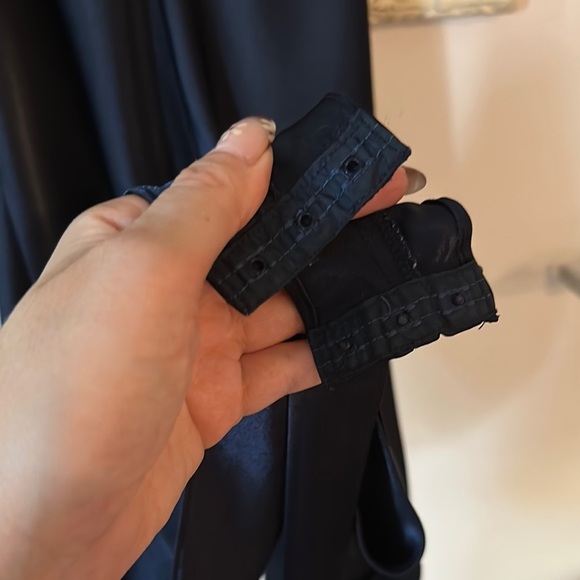 SILK & SATIN | Vintage Elegant Black Satin Shorts Jumper with Button Closure - Picture 12 of 16